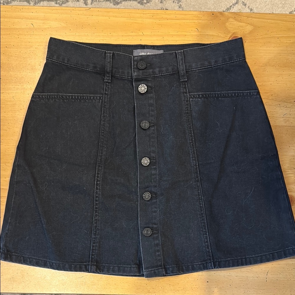 Ei8ht Dreams Black Denim Button-Front Skirt